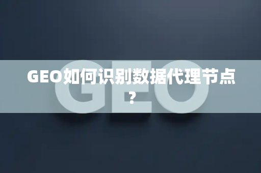 GEO如何识别数据代理节点？